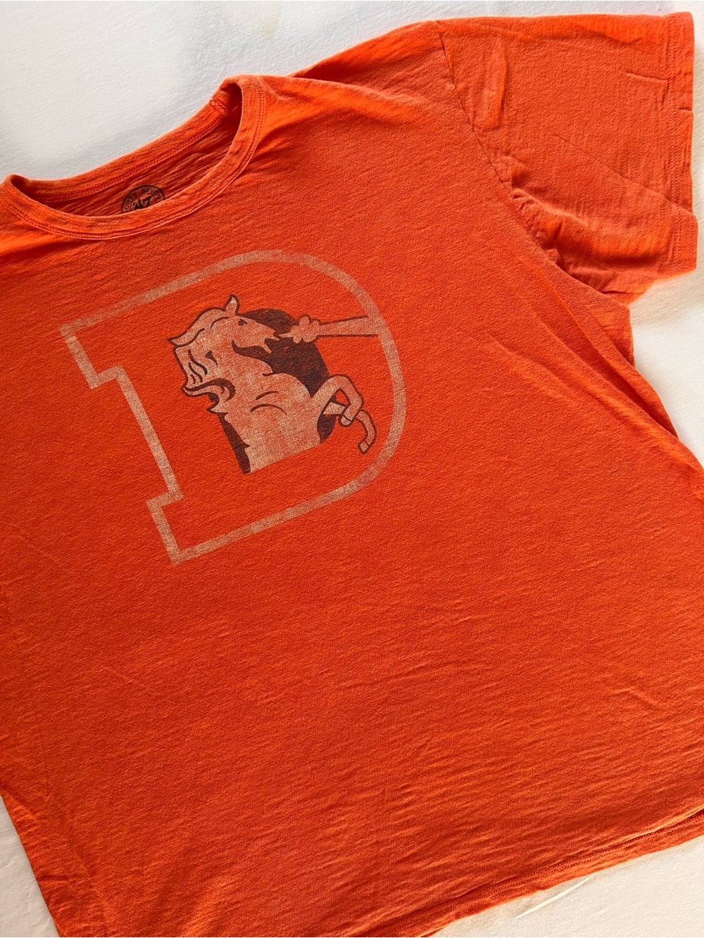 47 Brand Denver Broncos Orange Vintage Style T-Shirt XL NFL Tee
